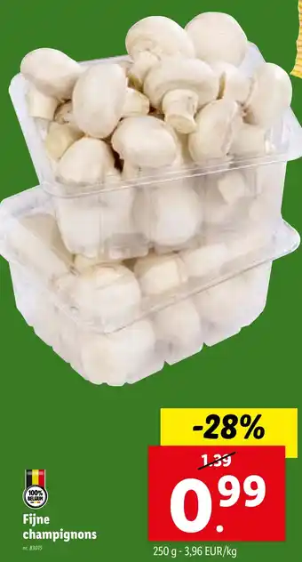 Lidl Fijne champignons 250g aanbieding
