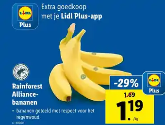 Lidl Rainforest Alliance bananen aanbieding