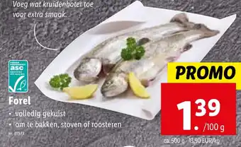 Lidl Forel 100g aanbieding