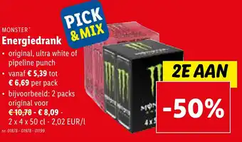 Lidl MONSTER Energiedrank 2 x 4 x 50cl aanbieding