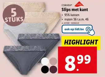 Lidl ESMARA Slips met kant aanbieding