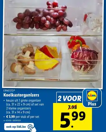 Lidl ERNESTO Koelkastorganizers aanbieding