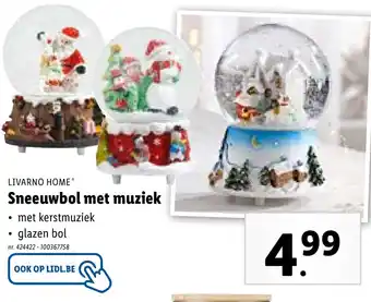 Lidl LIVARNO HOME Sneeuwbol met muziek aanbieding