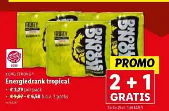 Lidl Energiedrank tropical aanbieding