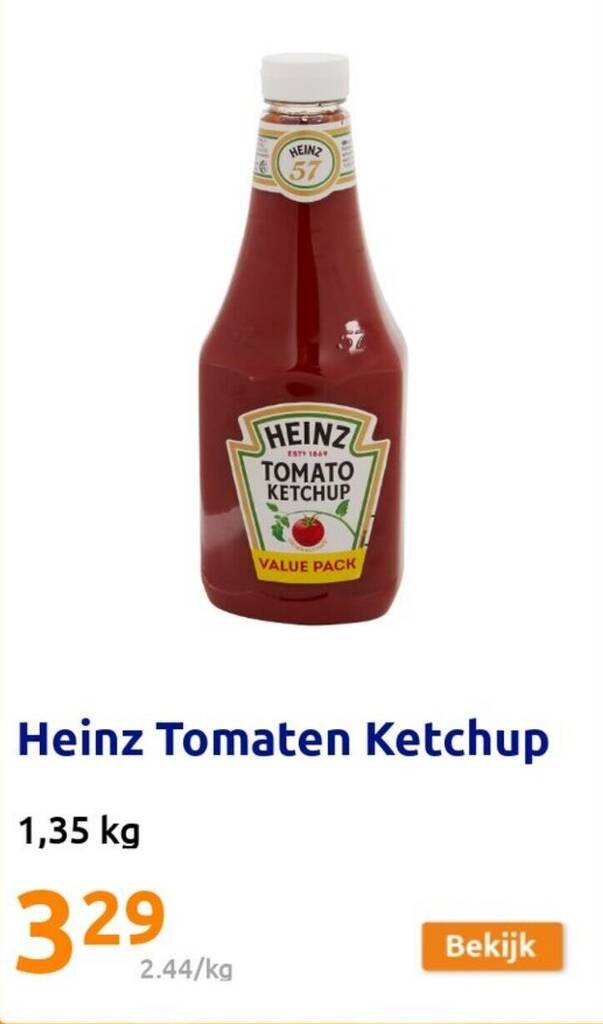 Heinz Tomaten Ketchup 1 35kg Promotie Bij Action