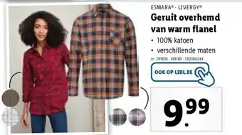 Lidl Geruit overhemd van warm flanel aanbieding