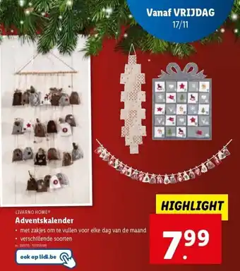 Lidl Adventskalender aanbieding