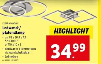 Lidl Ledwand-/ plafondlamp aanbieding