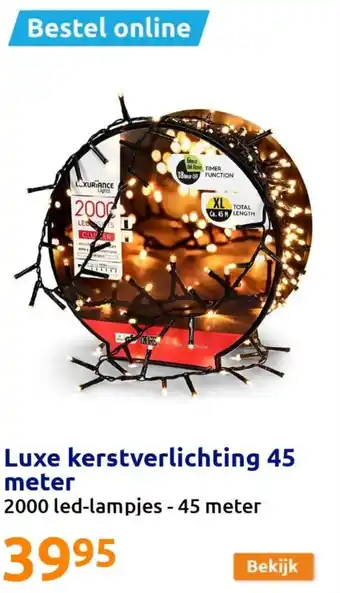 Action Luxe kerstverlichting 45 meter 2000 led-lampjes aanbieding