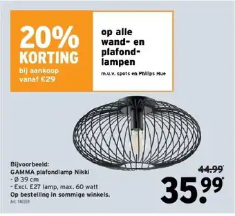 GAMMA Gamma plafondlamp nikki aanbieding