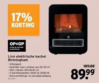 GAMMA Livn elektrische kachel birmingham aanbieding