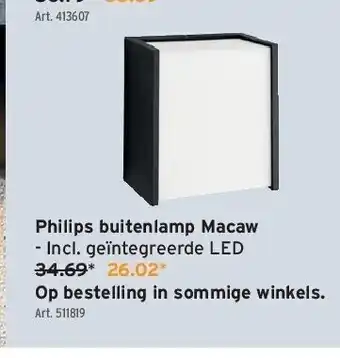 GAMMA Philips buitenlamp macaw aanbieding