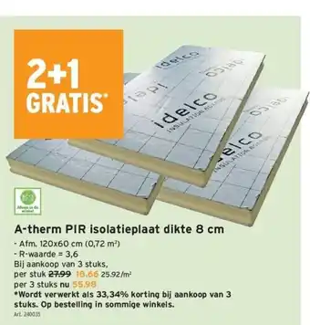 GAMMA A-therm pir isolatieplaat dikte 8 cm aanbieding