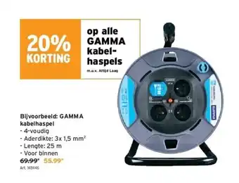 GAMMA Gamma kabelhaspel aanbieding