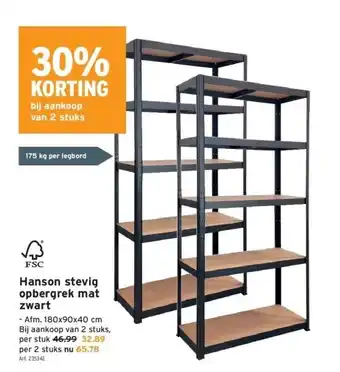 GAMMA Hanson stevig opbergrek mat zwart aanbieding