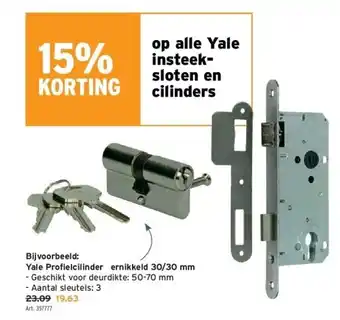 Yale profielcilinder ernikkeld 30/30 mm