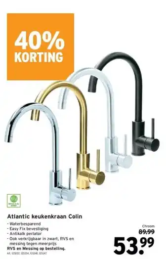 GAMMA Atlantic keukenkraan colin aanbieding