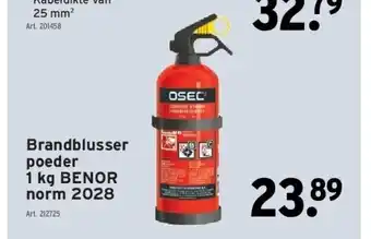 Brandblusser poeder 1 kg benor norm 2028