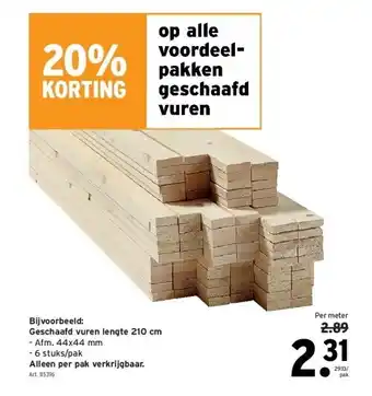 GAMMA Geschaafd vuren lengte 210 cm aanbieding