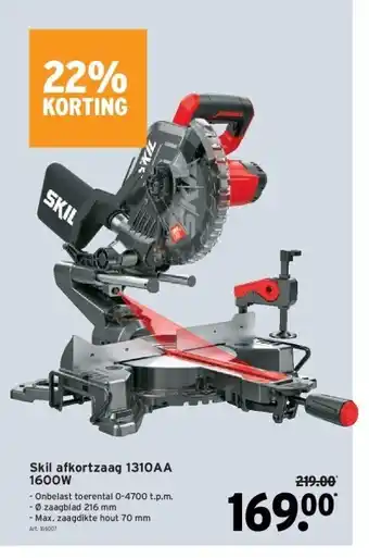 GAMMA Skil afkortzaag 1310aa 1600w aanbieding