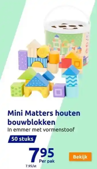 Action Mini Matters houten bouwblokken aanbieding