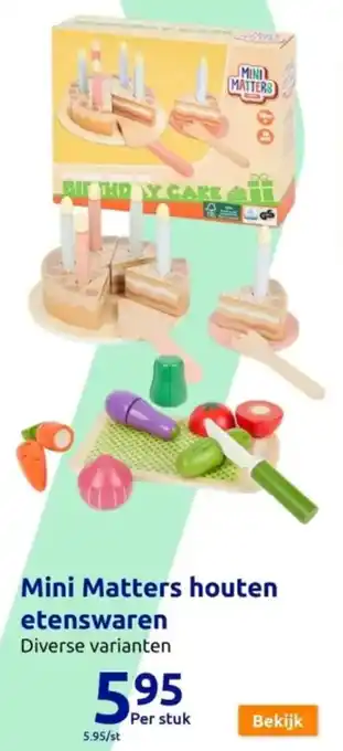Action Mini Matters houten etenswaren aanbieding