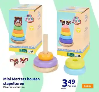 Action Mini Matters houten stapeltoren aanbieding