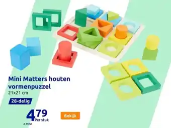 Action Mini Matters houten vormenpuzzel aanbieding