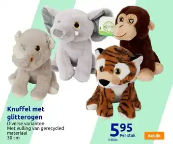 Action Knuffel met glitterogen aanbieding