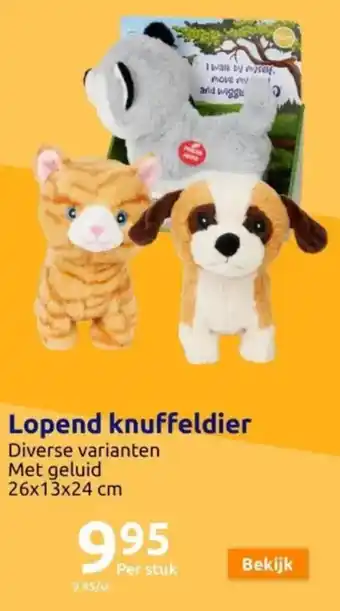 Action Lopend knuffeldier aanbieding