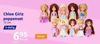 Action Chloe Girlz poppenset 12 cm aanbieding