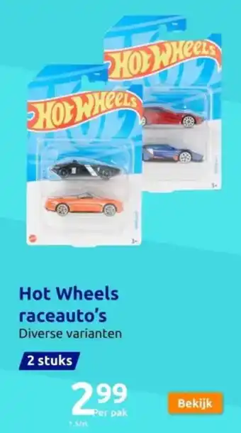 Action Hot Wheels raceauto's aanbieding