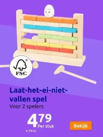 Action Laat-het-ei-niet-vallen spel aanbieding