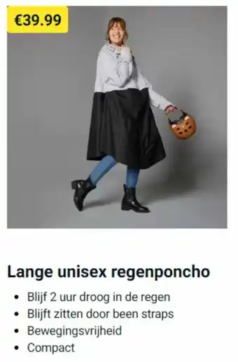 Decathlon Lange unisex regenponcho aanbieding