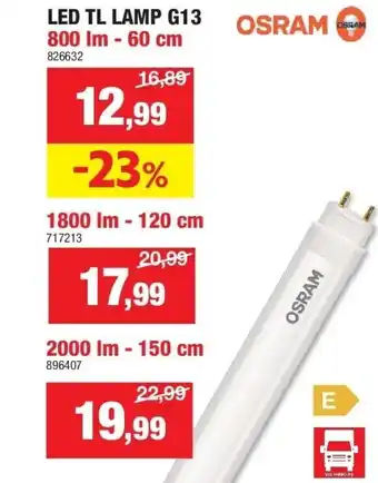 Hubo Led tl lamp g13 800 lm - 60 cm aanbieding