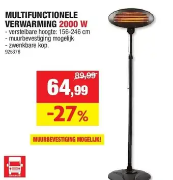 Hubo Multifunctionele verwarming 2000 w aanbieding