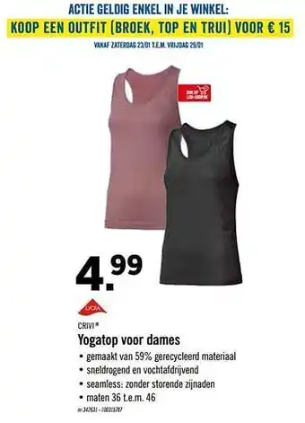 Lidl CRIVI Yogatop voor dames aanbieding