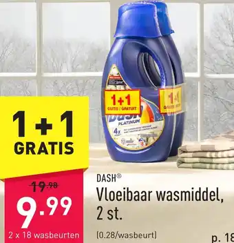ALDI Dash Vloeibaar wasmiddel, 2 x 18 wasbeurten aanbieding