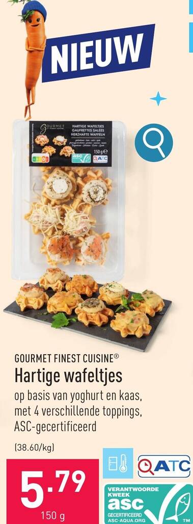 ALDI GOURMET FINEST CUISINE Hartige wafeltjes 150g aanbieding