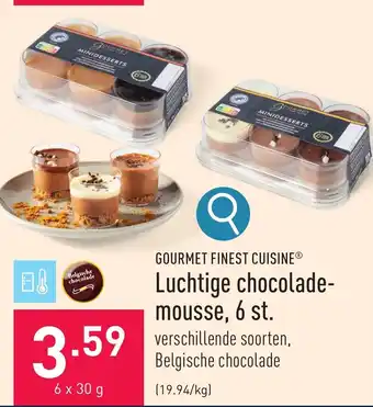 GOURMET FINEST CUISINE Luchtige chocolade-mousse, 6 x 30g