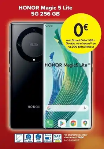 Carrefour Honor magic 5 lite 5g 256 gb aanbieding