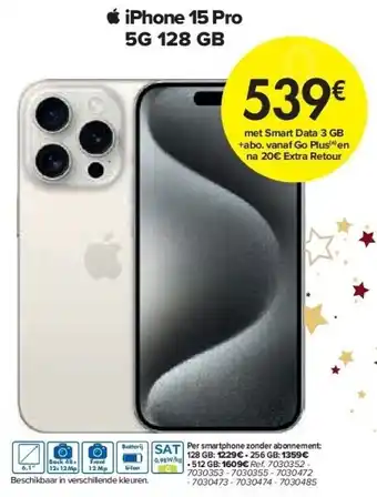 Carrefour Iphone 15 pro 5g 128 gb aanbieding