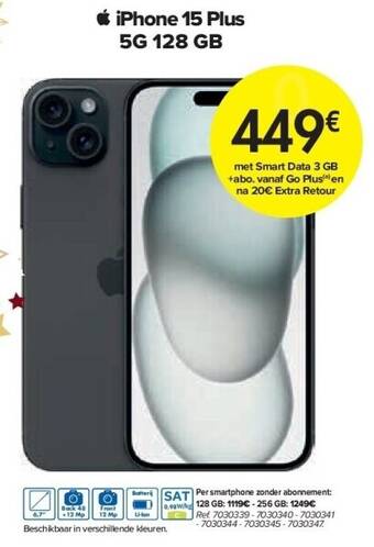 Carrefour Iphone 15 plus 5g 128 gb aanbieding