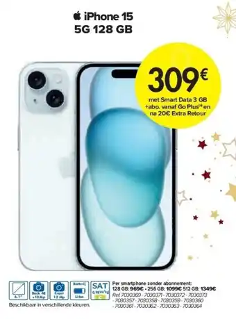 Carrefour Iphone 15 5g 128 gb aanbieding