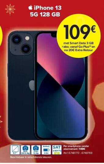 Carrefour Iphone 13 5g 128 gb aanbieding