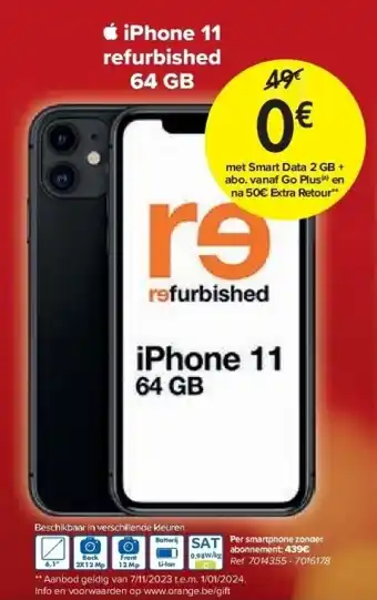 Carrefour Iphone 11 refurbished 64 gb aanbieding