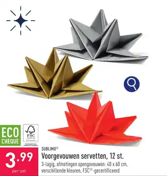 ALDI Voorgevouwen servetten, 12 st. aanbieding