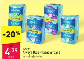 ALDI Always Ultra-maandverband aanbieding
