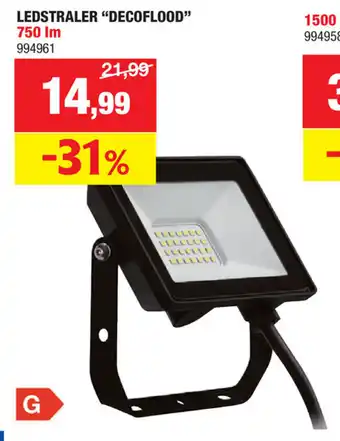 Hubo LEDSTRALER "DECOFLOOD" 750 lm aanbieding