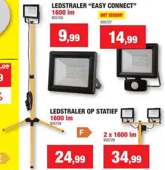Hubo LEDSTRALER OP STATIEF 1600 lm aanbieding